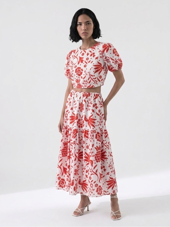 cupcakes & cashmere Dresses & Skirts - Cupcakes & Cashmere Crop Top and Skirt set Size Small Red and White